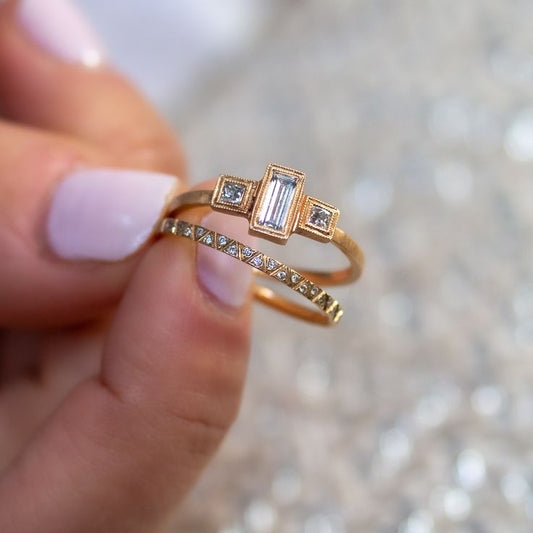 Vintage Rose Zirconia Ring Set-Ariette Jewelry