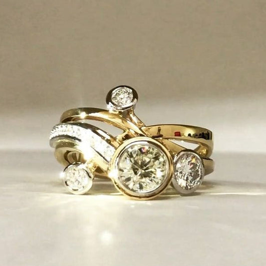 Vintage Exotic Bright Golden Ring-Ariette Jewelry