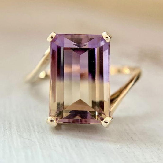 Vintage Purple Fade Gold Ring-Ariette Jewelry