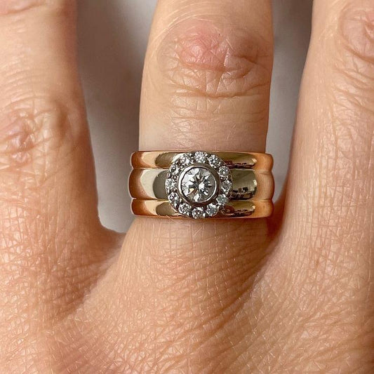 Vintage Crystaline Gold Ring Set-Ariette Jewelry