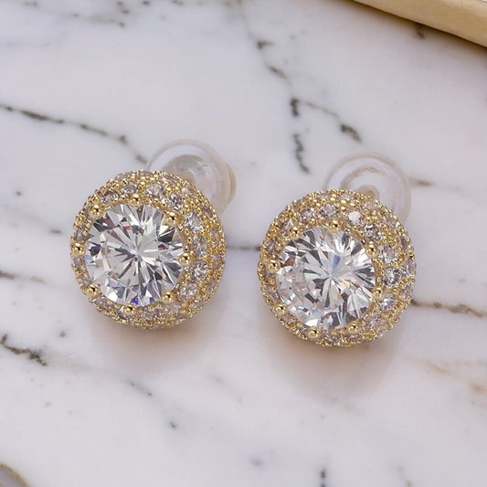 Livianna Round Crystal Earrings-Ariette Jewelry