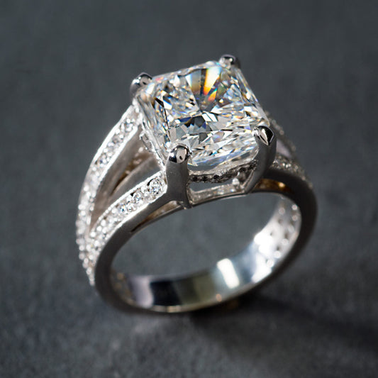 Vintage Silver Cubic Brilliance Ring-Ariette Jewelry