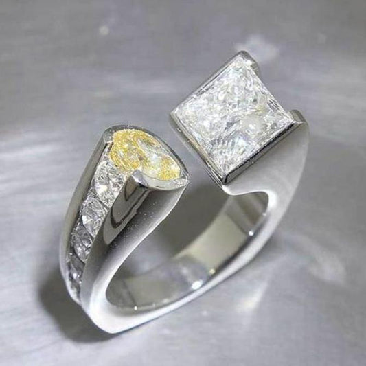Vintage Silver Open Zirconia Ring-Ariette Jewelry