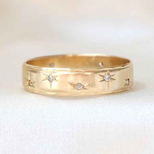 Vintage Starlight Gold Ring-Ariette Jewelry