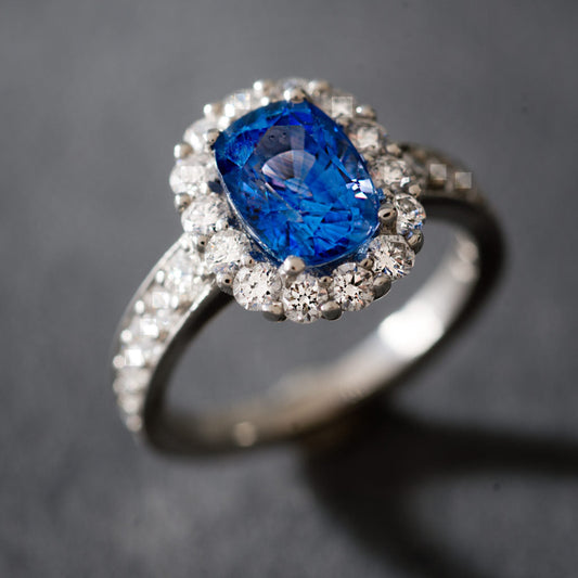 Vintage Blue Brilliance Silver Ring-Ariette Jewelry