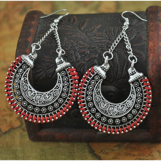 Vintage Chain Rope Wrap Earrings-Ariette Jewelry
