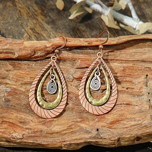 Vintage Spiral Drop Dangle Earrings-Ariette Jewelry