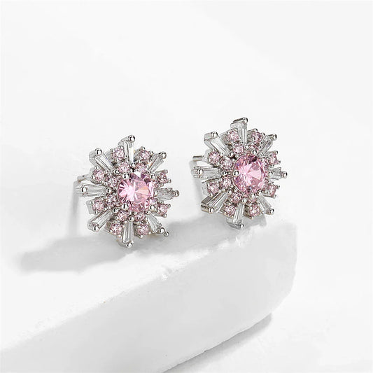 Vintage Pink Starburst Stud Earrings-Ariette Jewelry