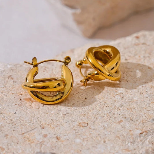 Vintage Gold Abstract Knot Earrings-Ariette Jewelry