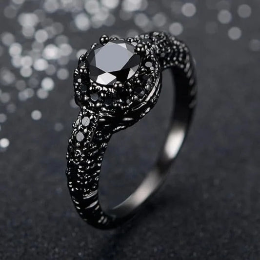 Vintage Black Stone Copper Ring-Ariette Jewelry