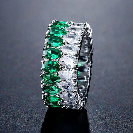 Silver Two-Tone Sparkle Gem Ring-Ariette Jewelry