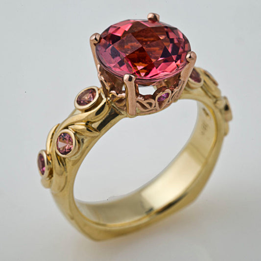 Vintage Garnet Gold Ring-Ariette Jewelry