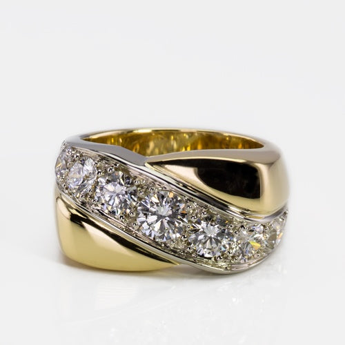 Vintage Bright Wavy Gold Ring-Ariette Jewelry
