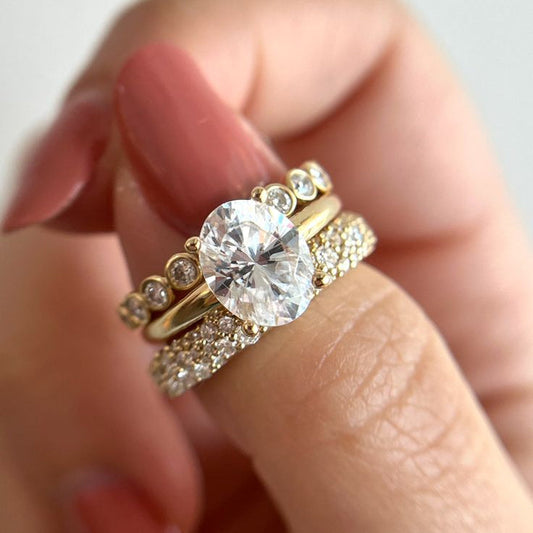 Vintage Traditional Zirconia Ring Set-Ariette Jewelry