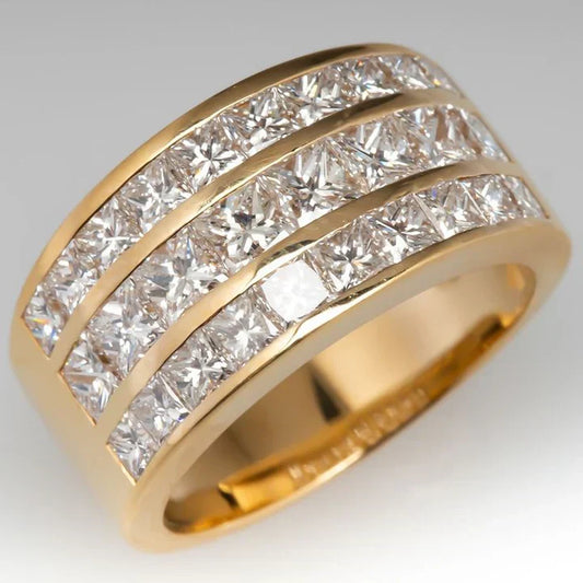 Vintage Bright Thick Gold Ring-Ariette Jewelry