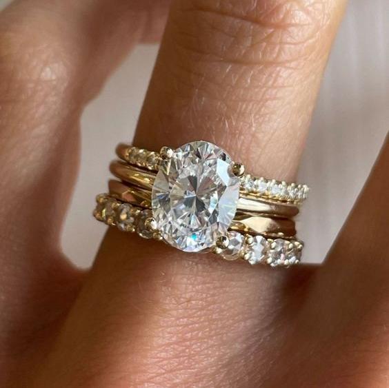 Vintage Zirconia Bright Ring Set-Ariette Jewelry
