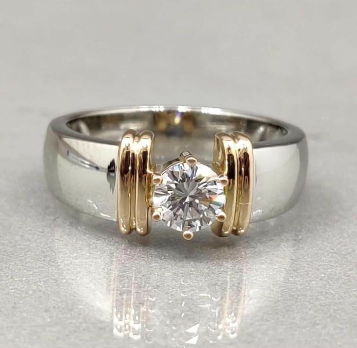 Vintage Open Gold Thread Silver Ring-Ariette Jewelry
