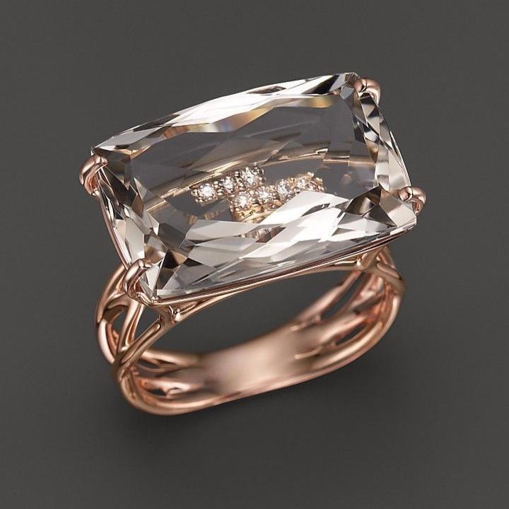 Vintage Rose Glass Ring-Ariette Jewelry