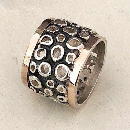 Vintage Silver Hollow Thick Ring-Ariette Jewelry