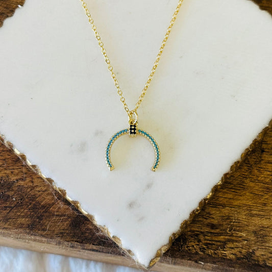Elda Turquoise Horn Necklace-Ariette Jewelry