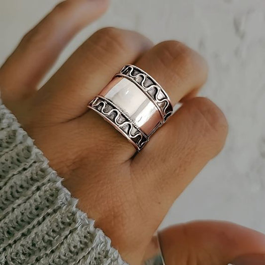 Vintage Silvered Form Ring-Ariette Jewelry