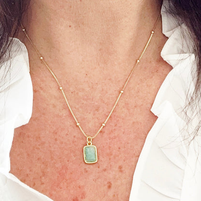 Briella Amazonite Gemstone Necklace-Ariette Jewelry