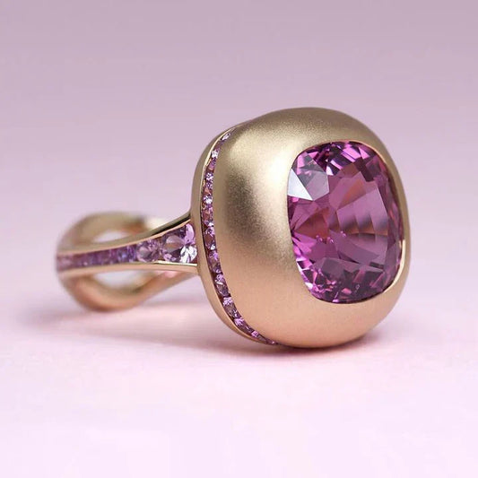 Vintage Rose Pink Gold Ring-Ariette Jewelry
