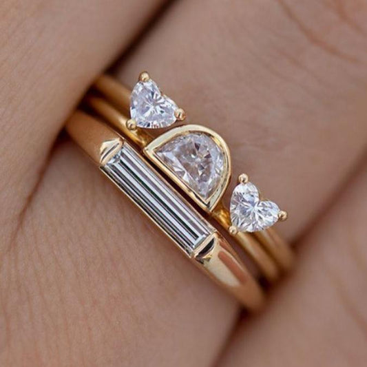 Vintage Crystaline Ring Set-Ariette Jewelry