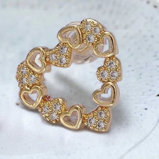 Paolina heart stud earrings-Ariette Jewelry