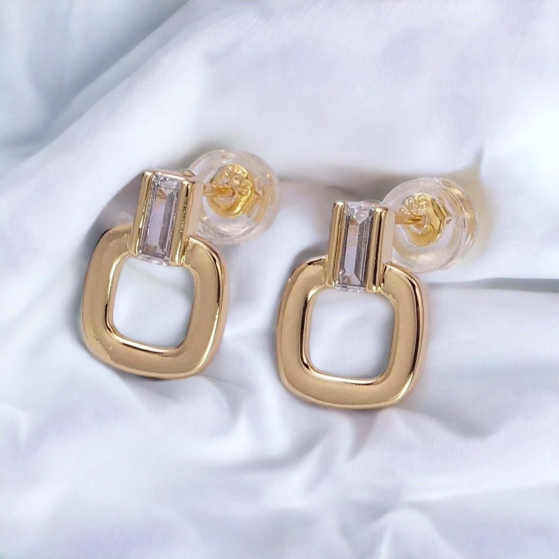 Zita Mini Square Earrings-Ariette Jewelry