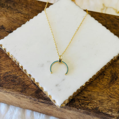 Elda Turquoise Horn Necklace-Ariette Jewelry
