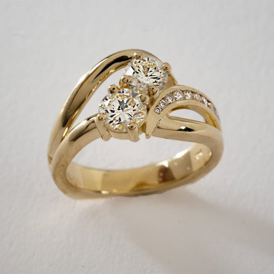 Vintage Irregular Brilliance Gold Ring-Ariette Jewelry