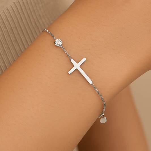 Silver Faith Heart Bracelet-Ariette Jewelry