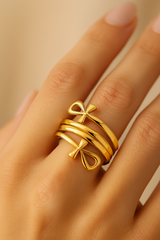 Gold Open Loop Faith Ring-Ariette Jewelry