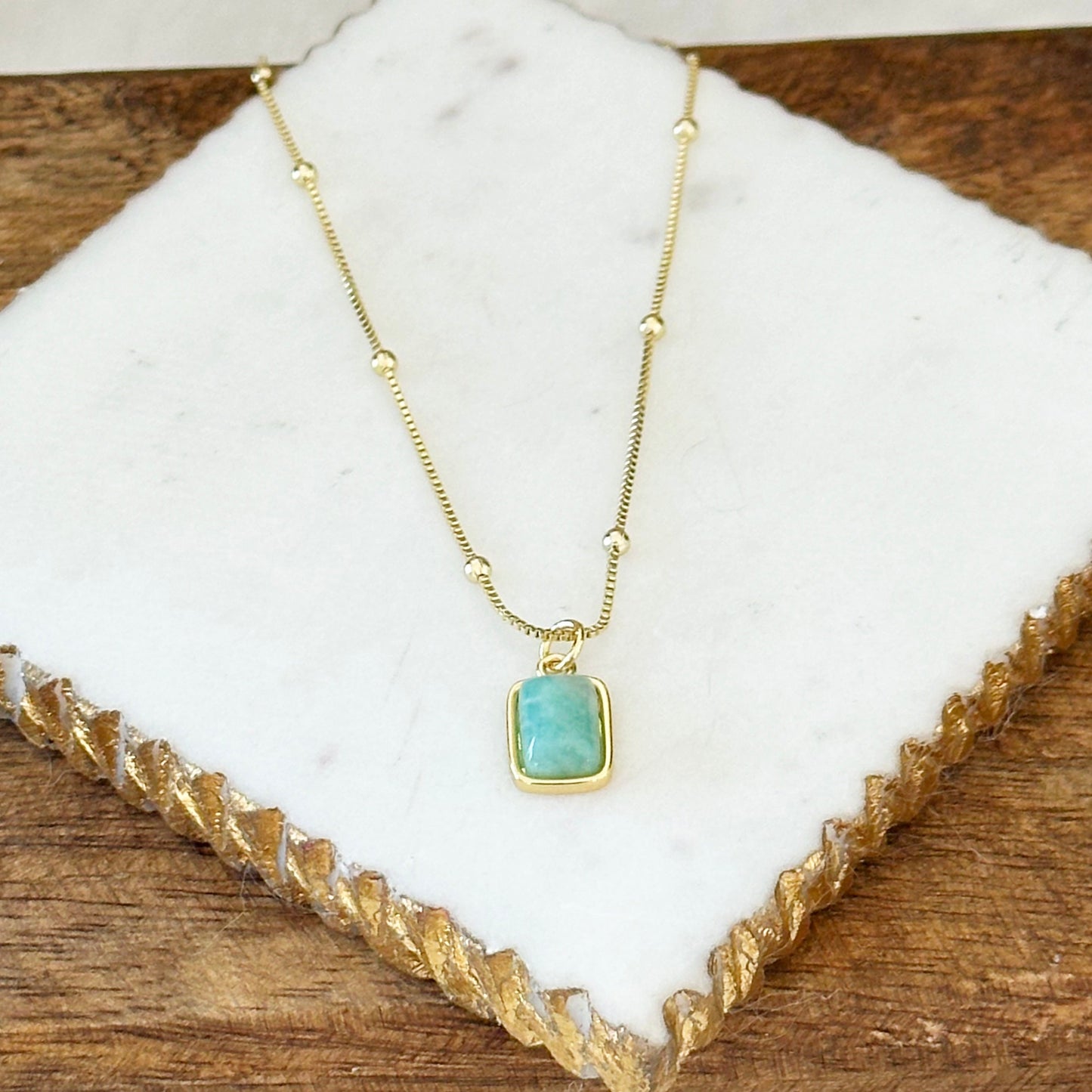 Briella Amazonite Gemstone Necklace-Ariette Jewelry