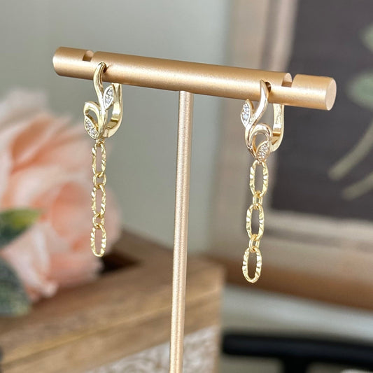 Fiore Sunburst Link Earrings-Ariette Jewelry