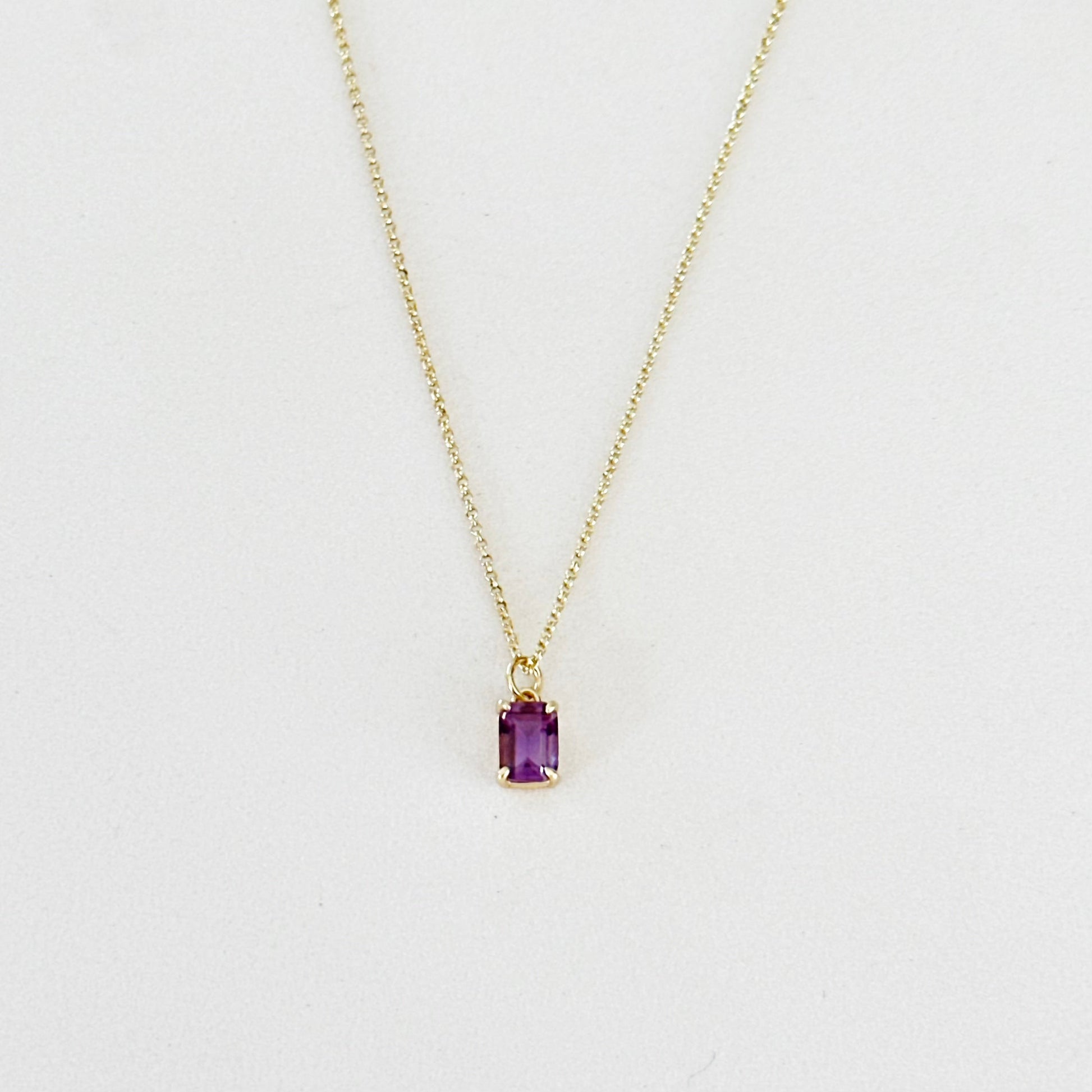 Violetta Amethyst Baguette Necklace-Ariette Jewelry