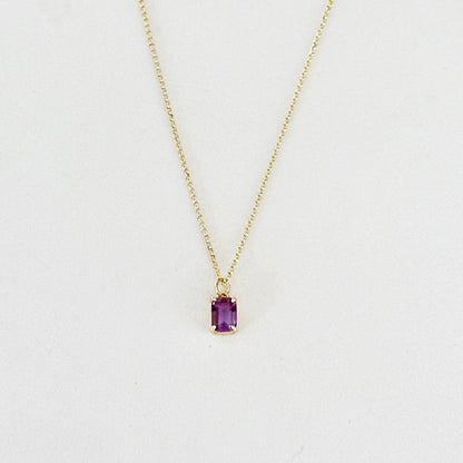 Violetta Amethyst Baguette Necklace-Ariette Jewelry