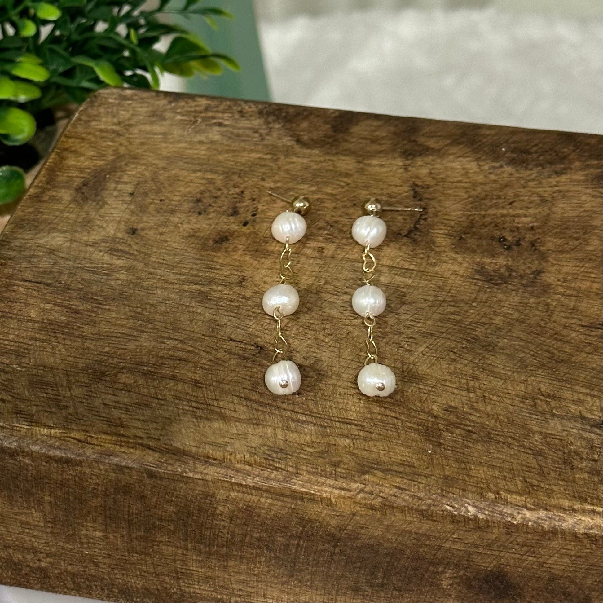 Three Wishes Pearl Dangle Earrings-Ariette Jewelry