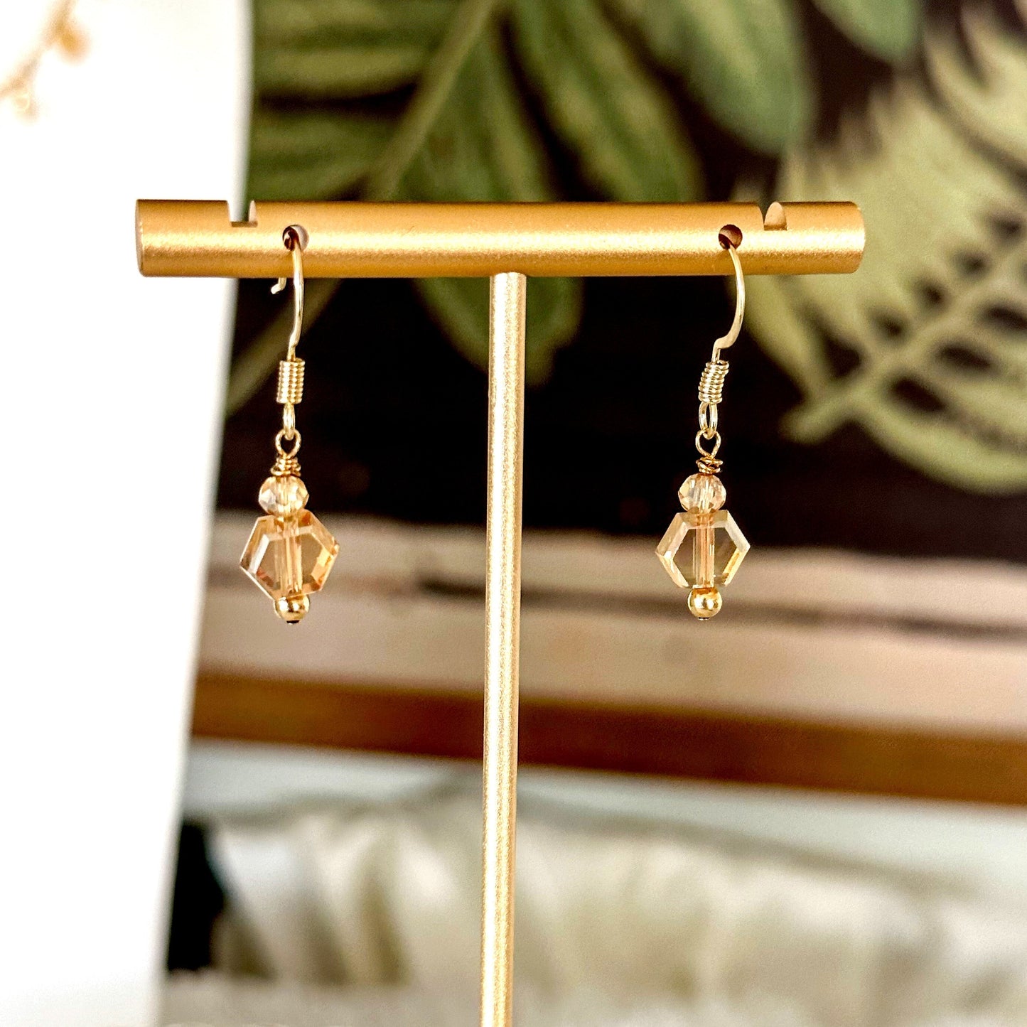 Pamina Honeycomb Glass Bead Earrings-Ariette Jewelry