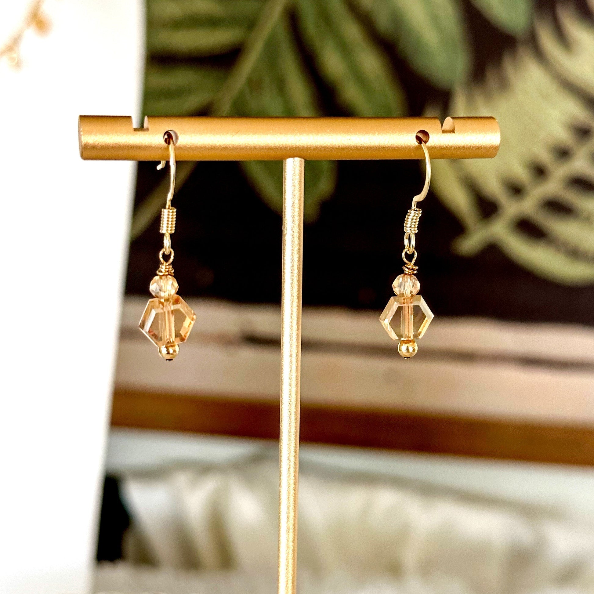 Pamina Honeycomb Glass Bead Earrings-Ariette Jewelry