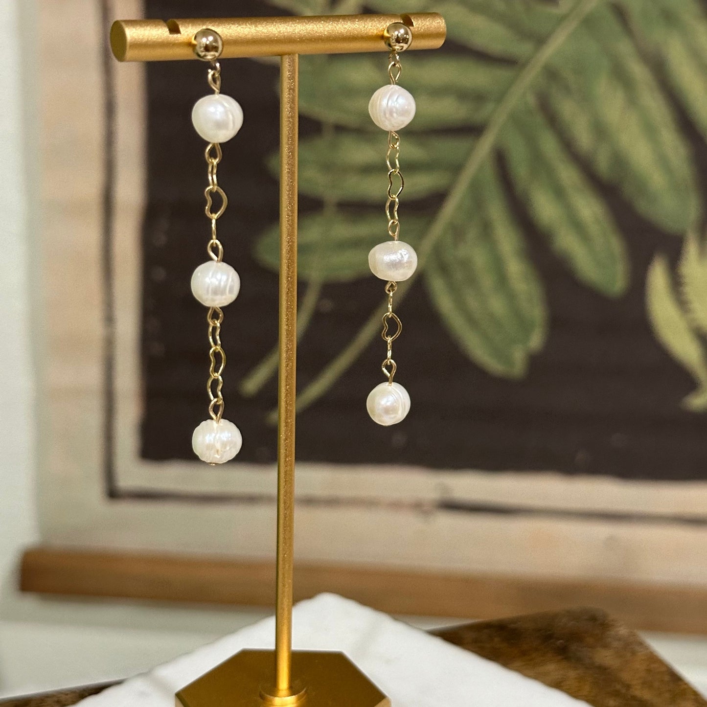 Three Wishes Pearl Dangle Earrings-Ariette Jewelry