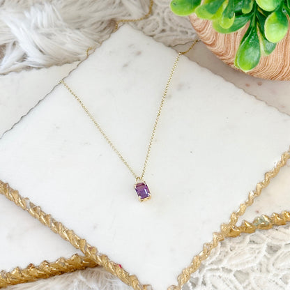 Violetta Amethyst Baguette Necklace-Ariette Jewelry