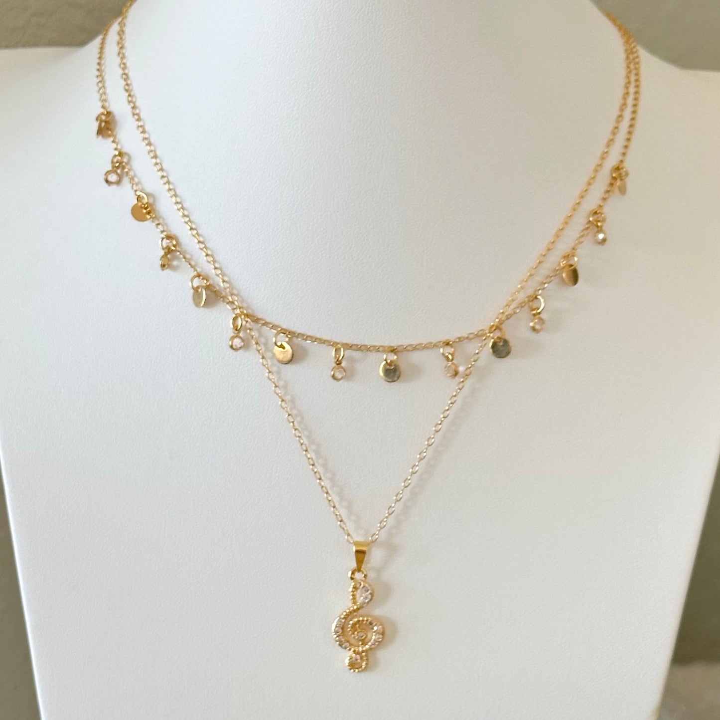 Norah Ball Chain With Dangle Discs-Ariette Jewelry