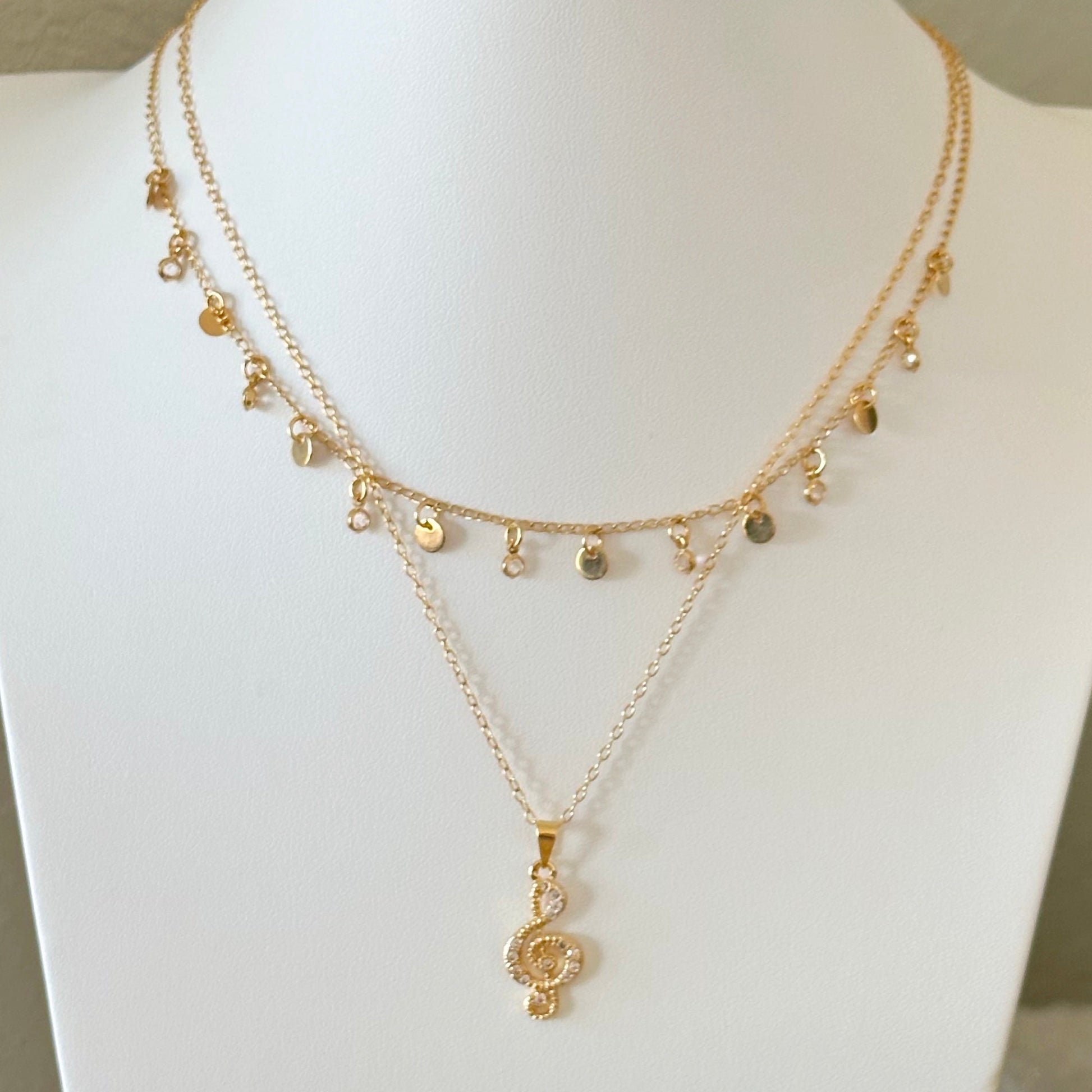 Norah Ball Chain With Dangle Discs-Ariette Jewelry