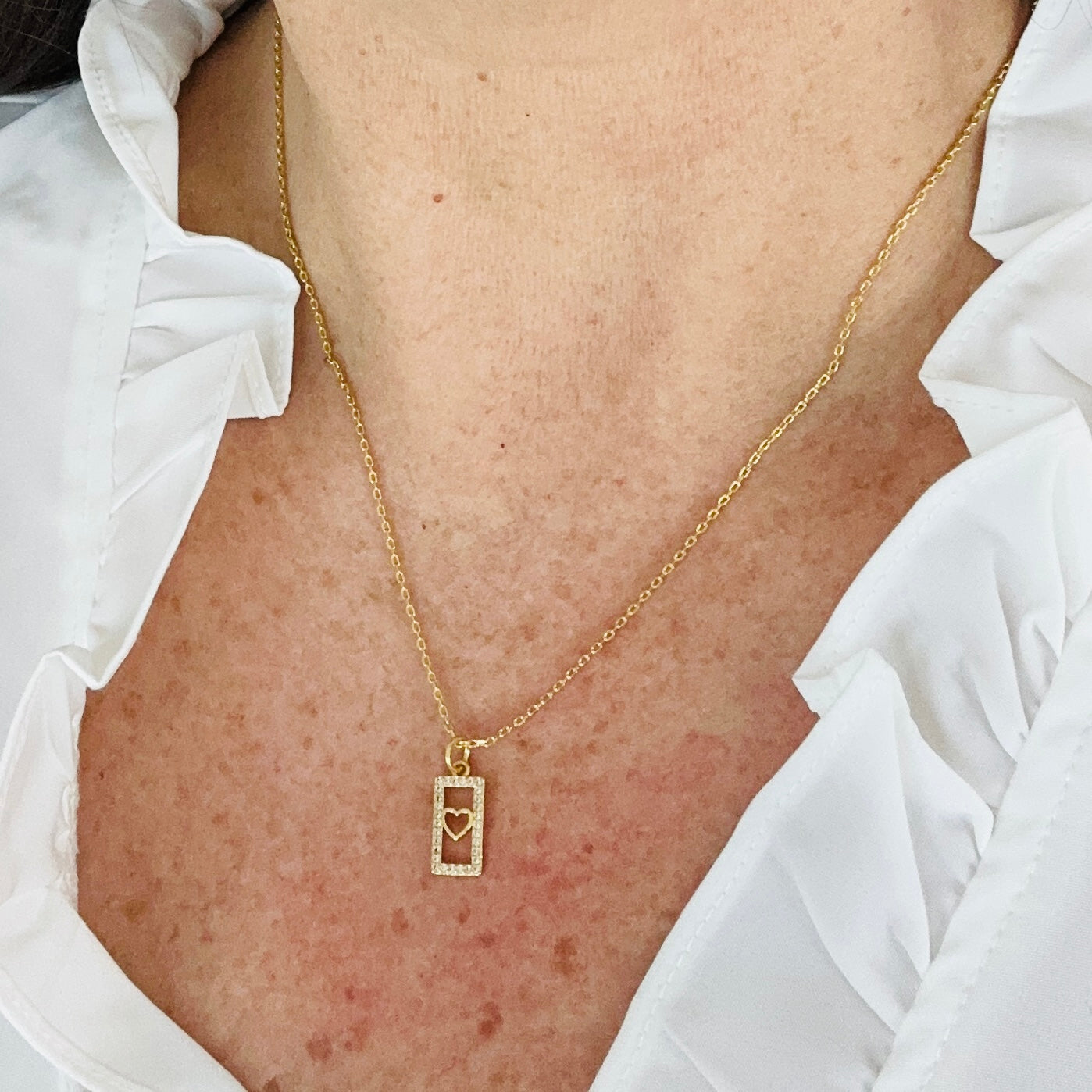 Carita Dainty Heart Tag Necklace-Ariette Jewelry