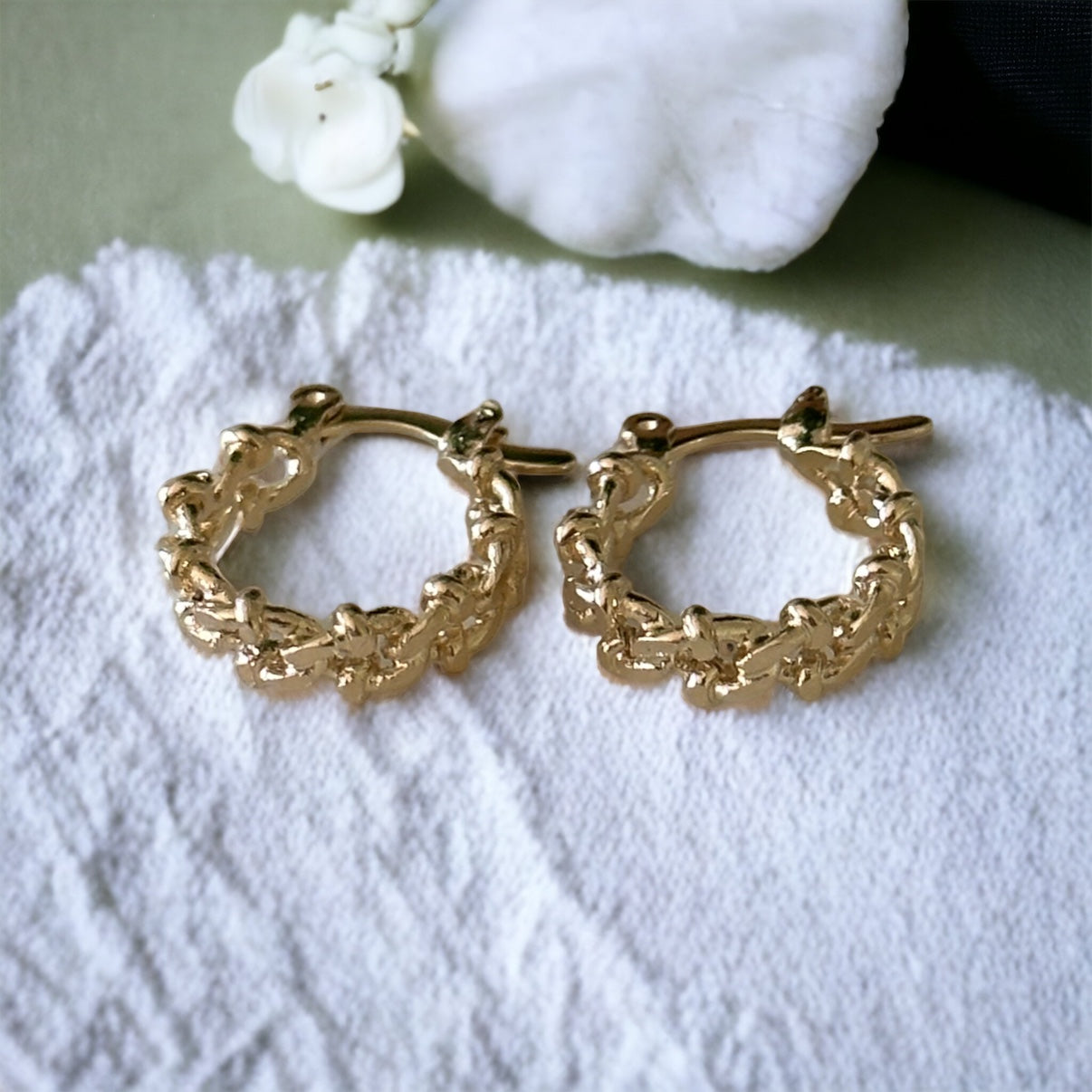 Diletta Small Designed Cuban Hoops-Ariette Jewelry