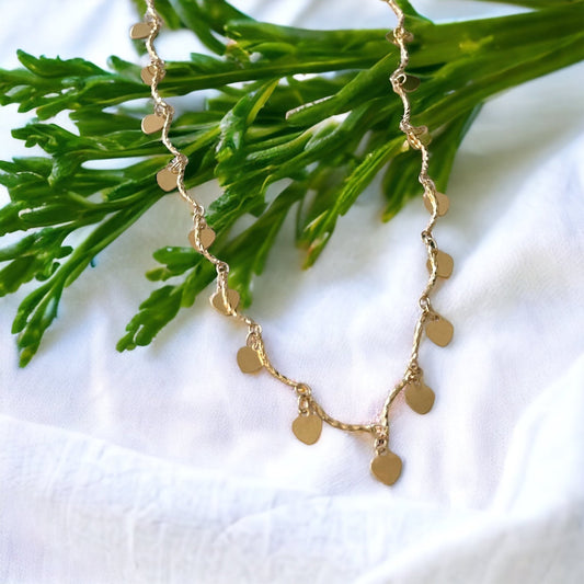 Melita Dangle Heart Choker Necklace-Ariette Jewelry