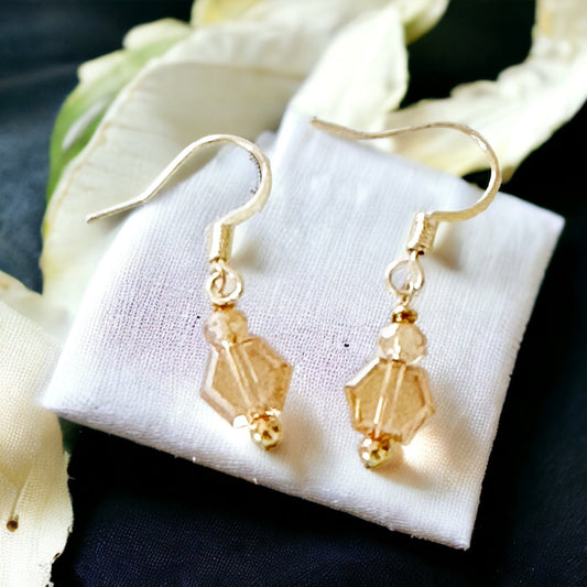 Pamina Honeycomb Glass Bead Earrings-Ariette Jewelry