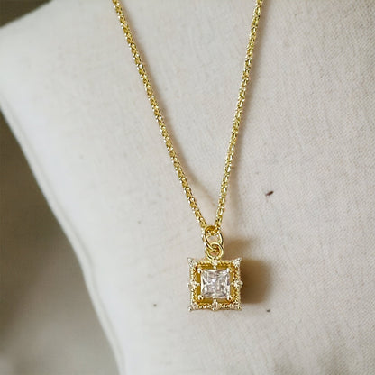 Illaria Square Baguette Necklace-Ariette Jewelry
